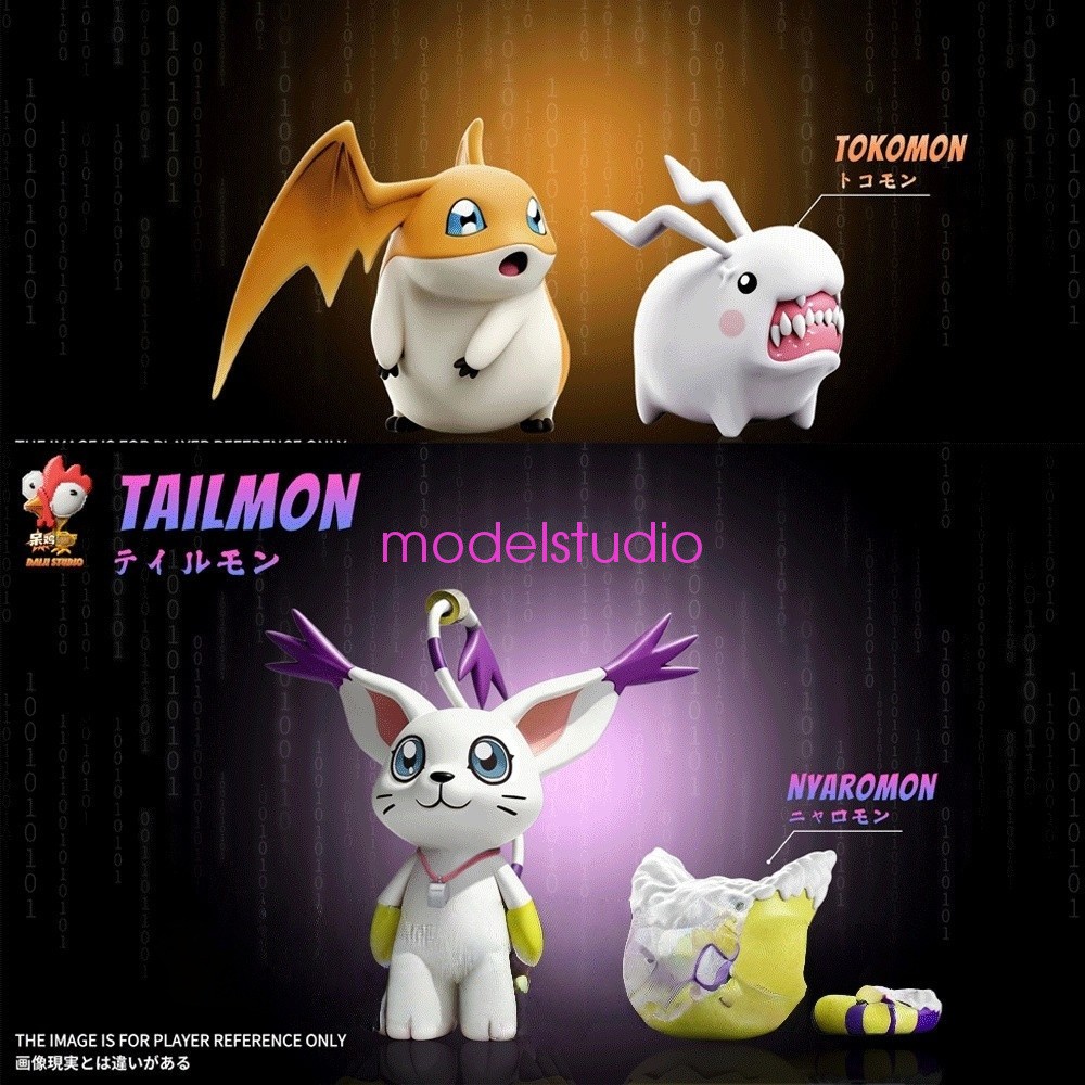 DaiJi Studio Digimon Tokomon Model Pre-order Nyaromon Tailmon Painted H4cm New