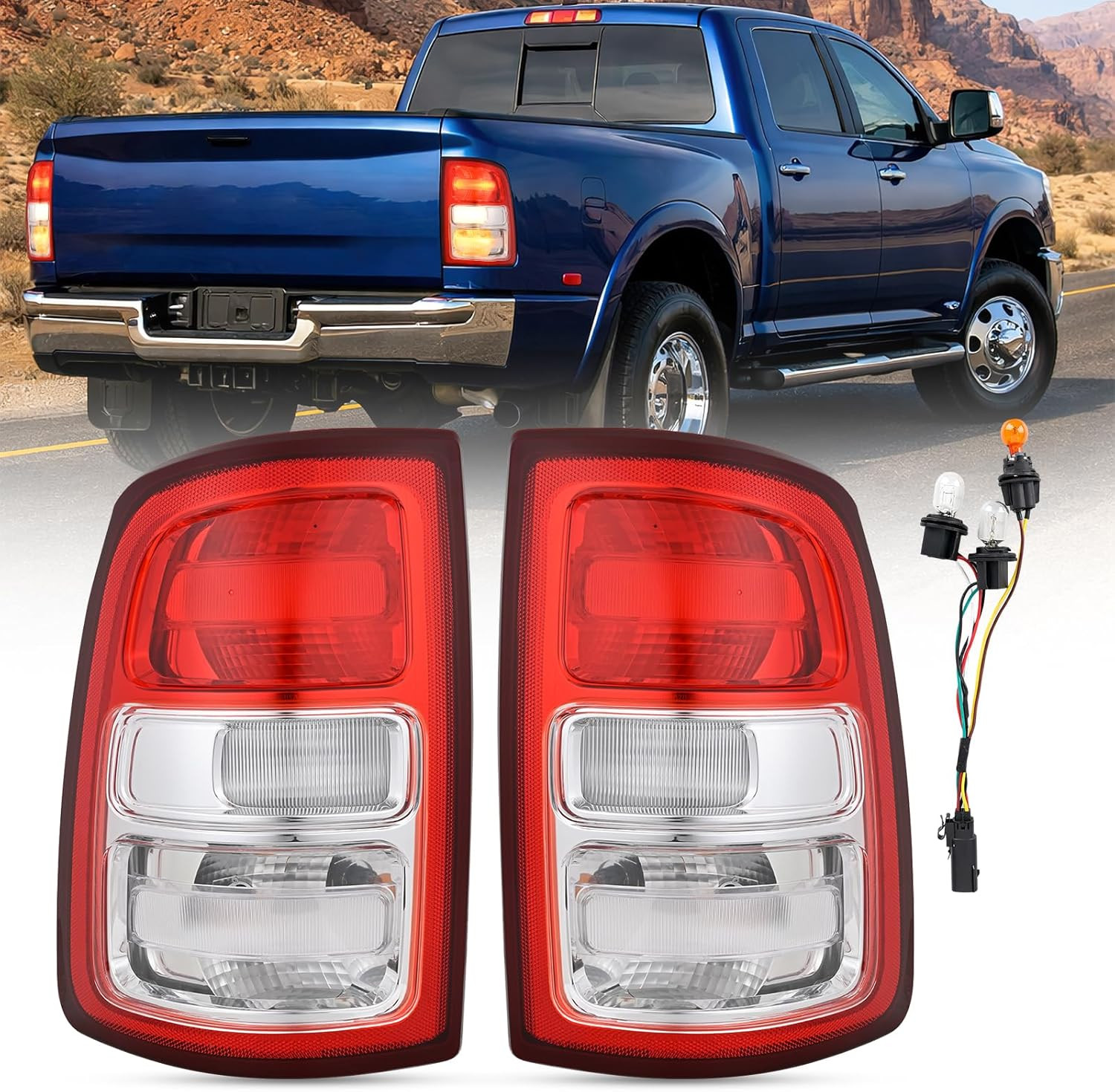 Taillight Assembly Compatible with 2019 2020 2021 2022 2023 Dodge Ram 2500 2019-