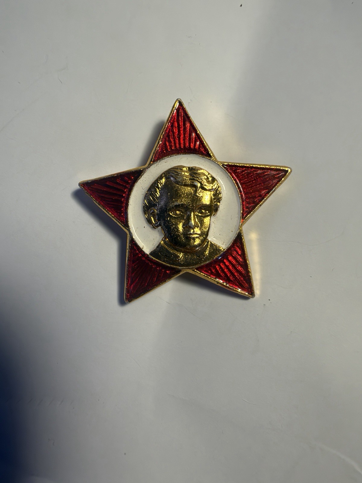 Vintage Soviet Little Octobrist Oktyabryonok Pin Young Lenin Red Star USSR Badge