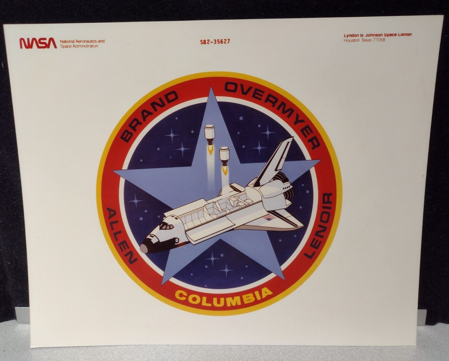 1982 NASA STS-5 Columbia Photo - Red Letter - S82-35627 KODAK Paper