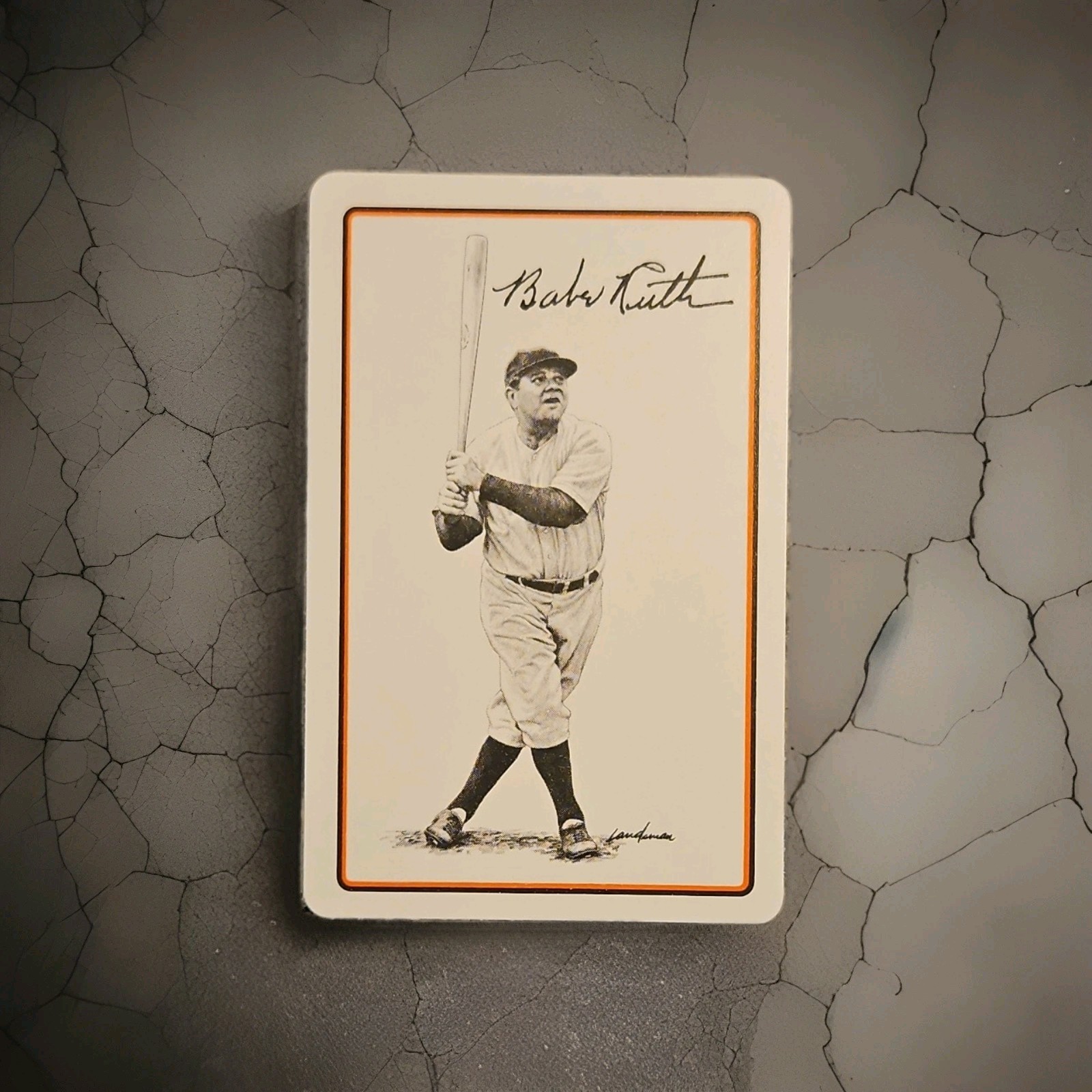 1978 Landman Babe Ruth 3 of Clubs Playing Card