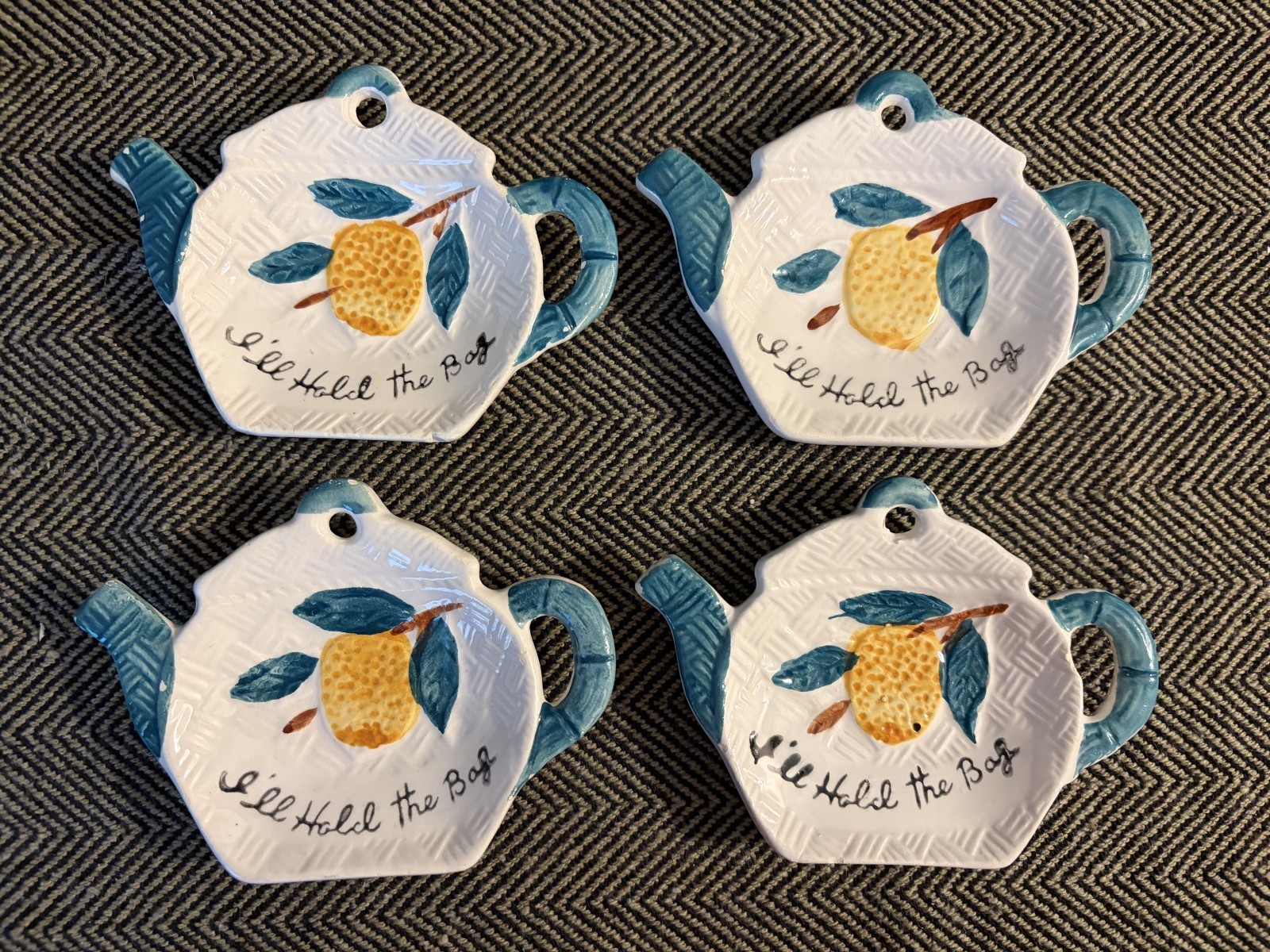 Vintage Tea Bag Holder Lemons \