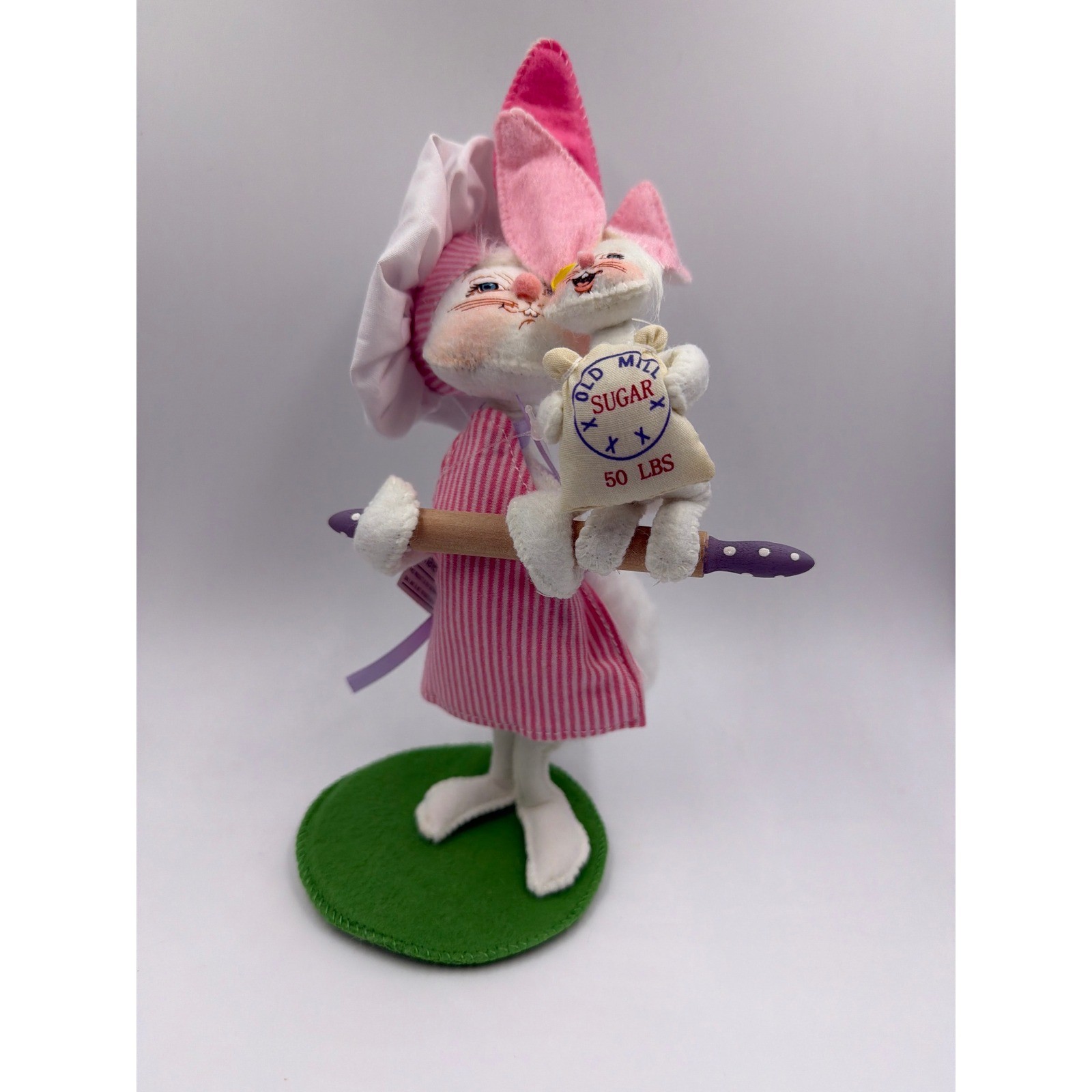 Annalee Dolls 6in Baking Bunny Pals Pink Striped Apron Chef Hat Easter 211619