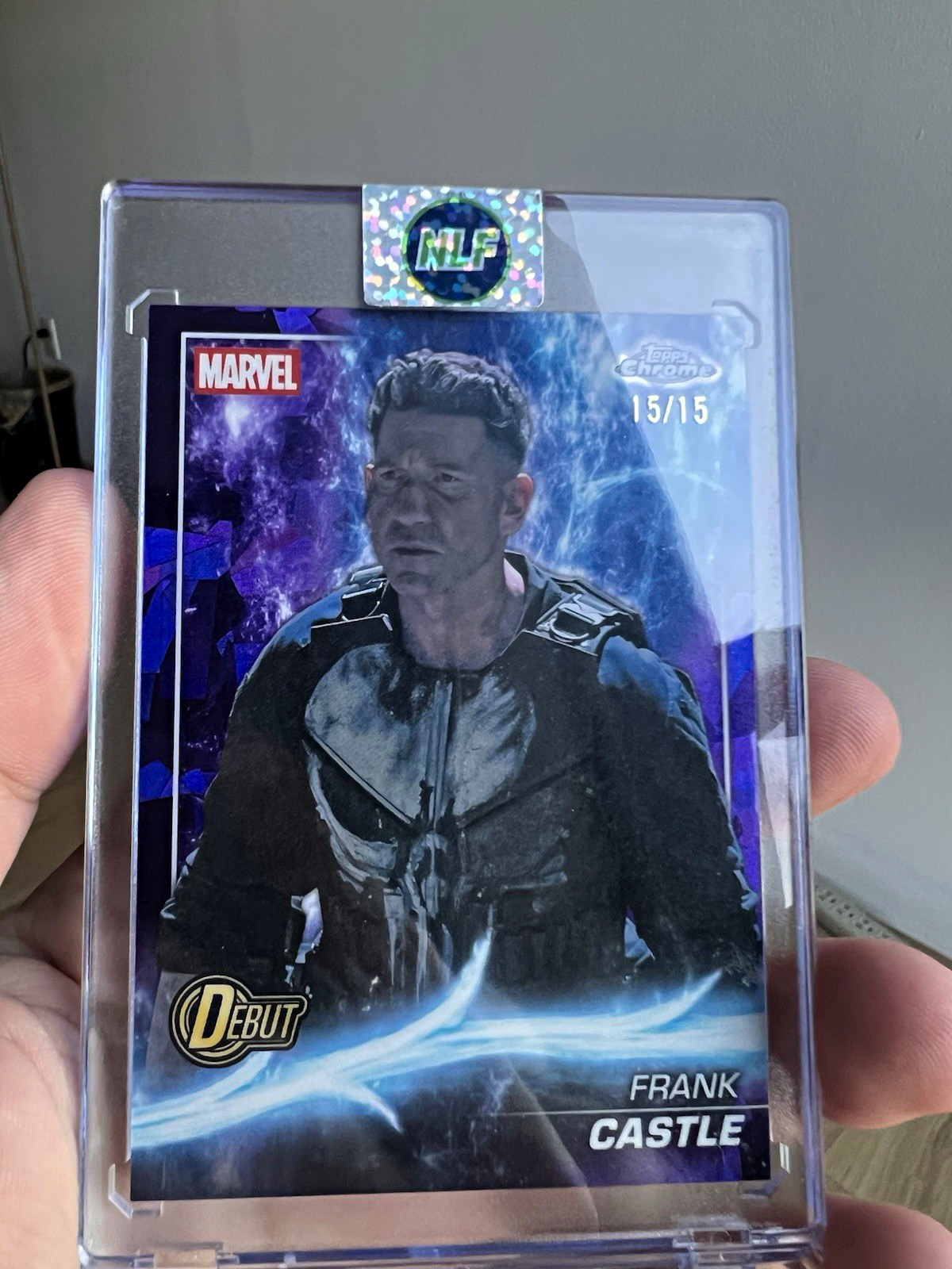 2025 Topps Chrome Marvel Studios Sapphire Debut Frank Castle Purple 15/15 Omega
