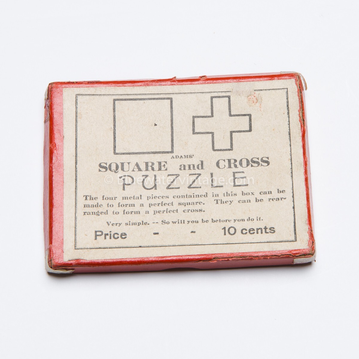 MC16 c1920s-40s S.S. Adams' Square & Cross Puzzle Brain Teaser in Orig Box