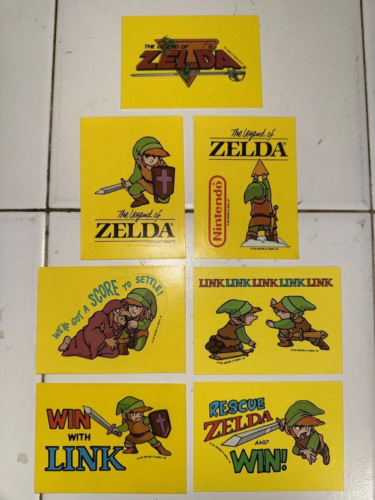 1989 Topps Nintendo Set Lot Legend of Zelda Stickers 5 10 12 17 22 27 32 Link