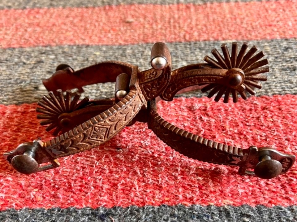 Cool JWP Jeremiah Watt Cowboy Buckaroo Vaquero Western Riding Spurs Great Cond