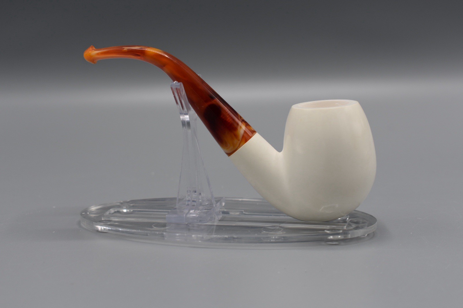 Smooth  Bent Pipe new-block Meerschaum Handmade Custom Case#196