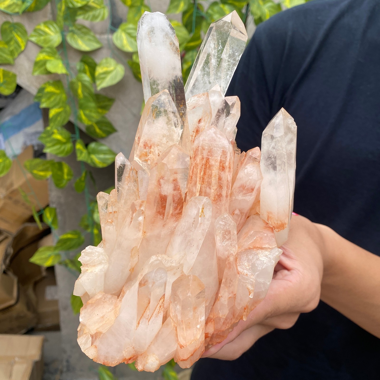 1075g Natural clear white crystal quartz cluster rough mineral specimen