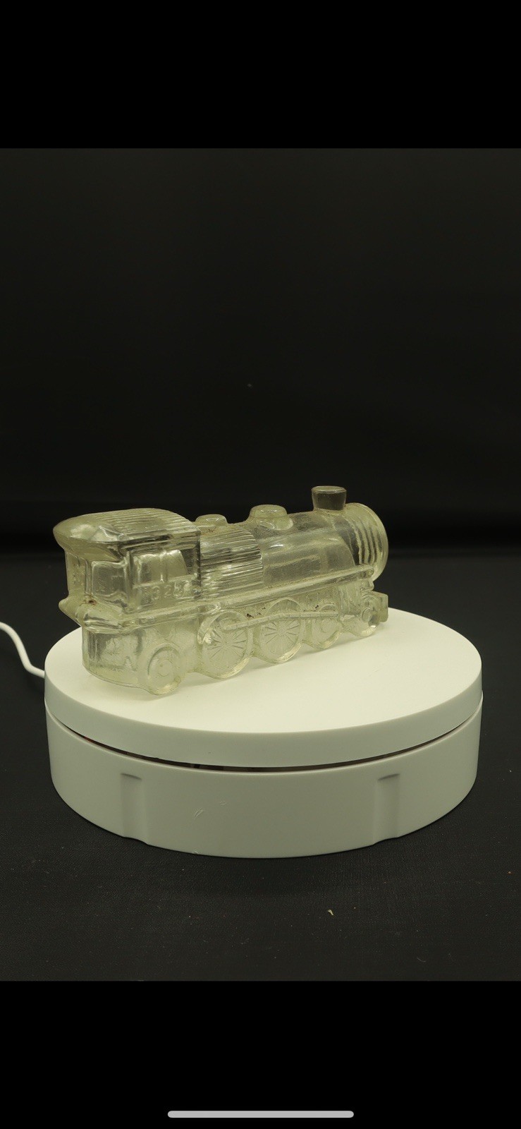 Vintage clear pressed-glass figural candy container