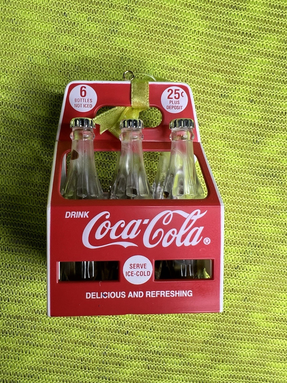 1997 Coca-Cola Six Pack Ornament Delicious and Refreshing Coke 3