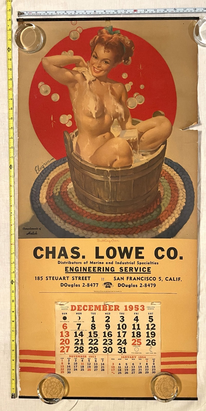Vintage 1953 Gil Elvgren pin-up calendar - \