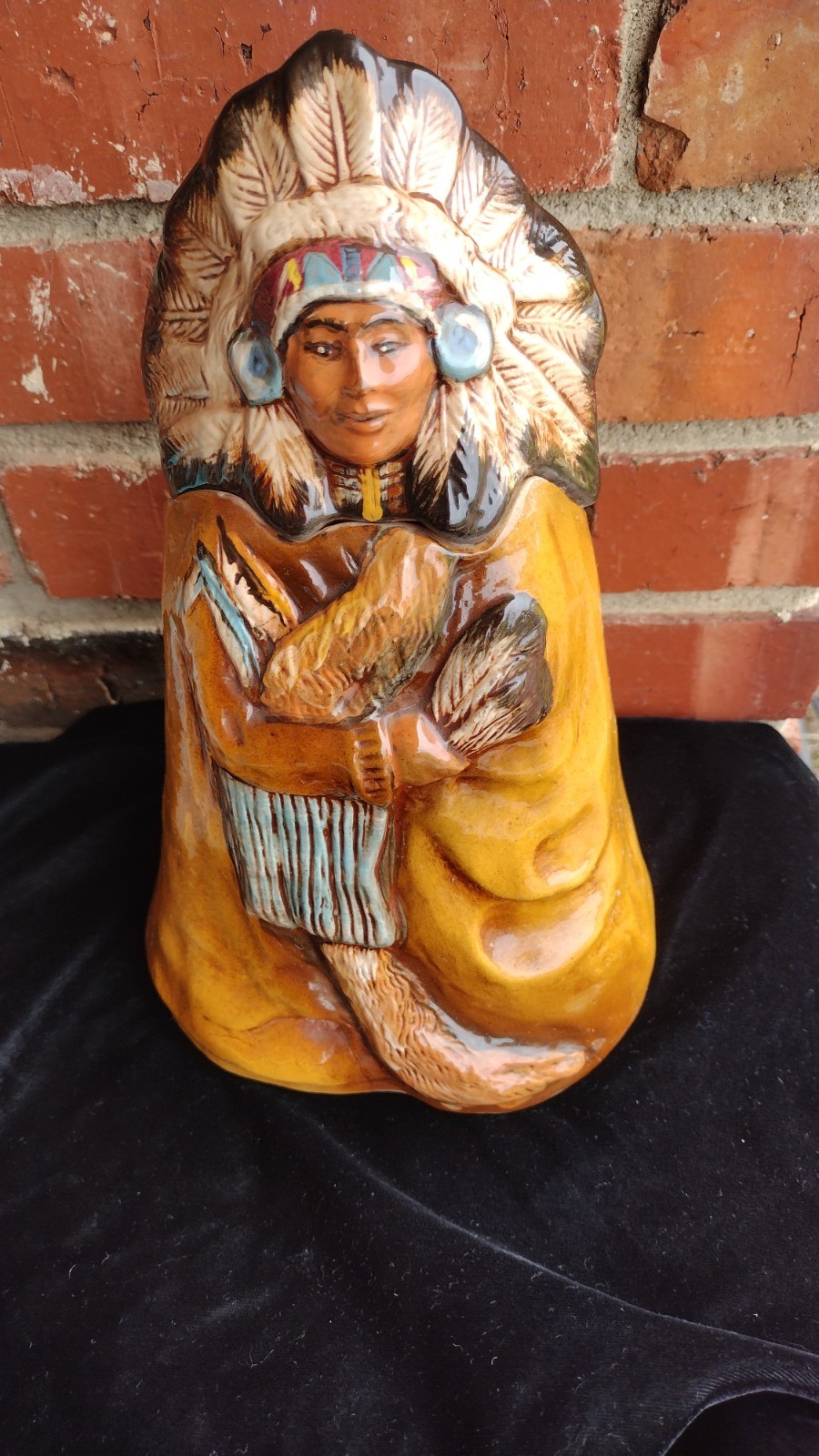 Rick Wisecarver Signed Wihoa's Original Indian Chief Cookie Jar 🍪 1988