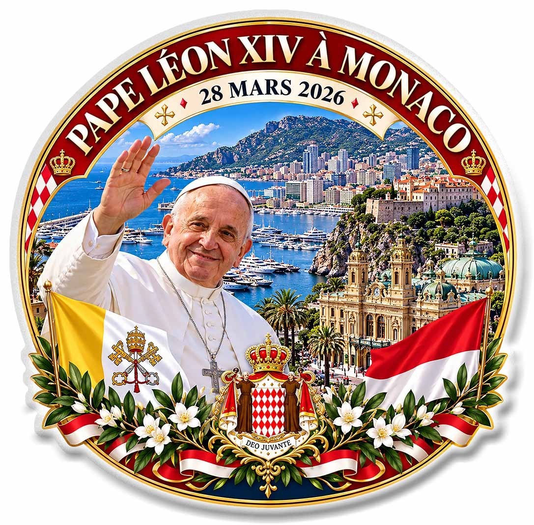 Sticker souvenir of the visit of Pope Leo XIV to Monaco on 28 March 2026 LZ076