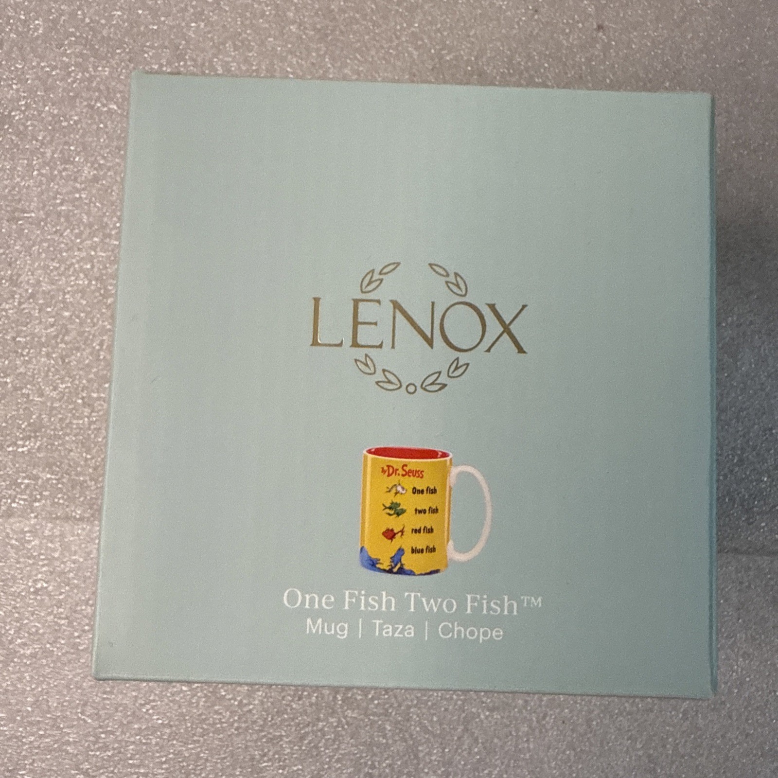 Lenox Dr. Seuss' One Fish Two Fish Porcelain 12 oz Mug Cup New in Box
