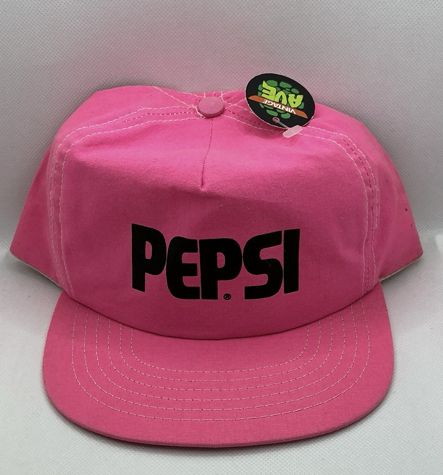 Vintage 80s-90s Neon Pink Pepsi Cola SnapBack Trucker Cap Hat Rare