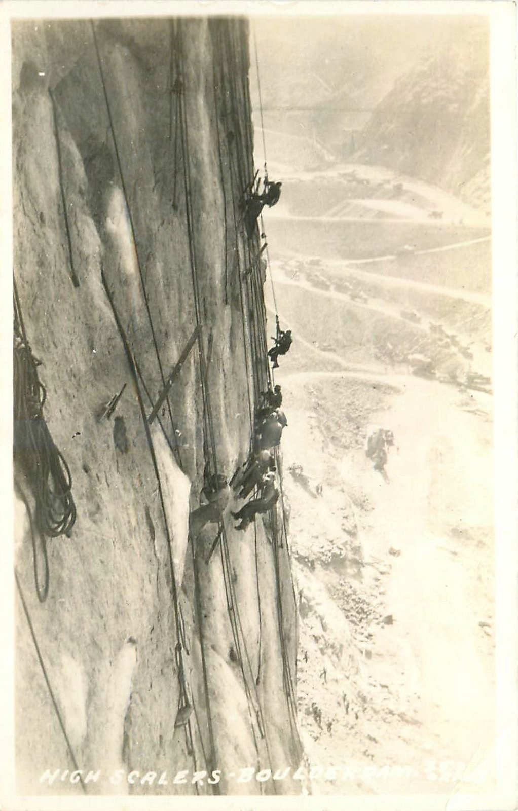 1930s Nevada Scalers Boulder Dam Construction RPPC Postcard 25-10355