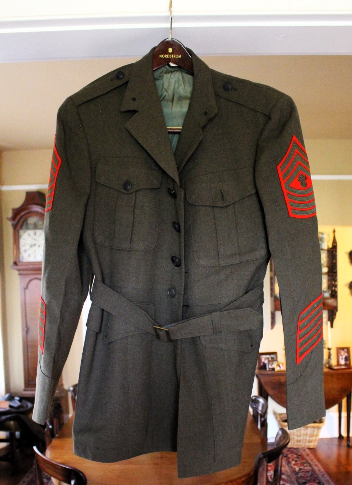 Marine Gunnery Sargeant's Wool Tunic (with Belt)+Short&Long Sleeve Shirts c.1964
