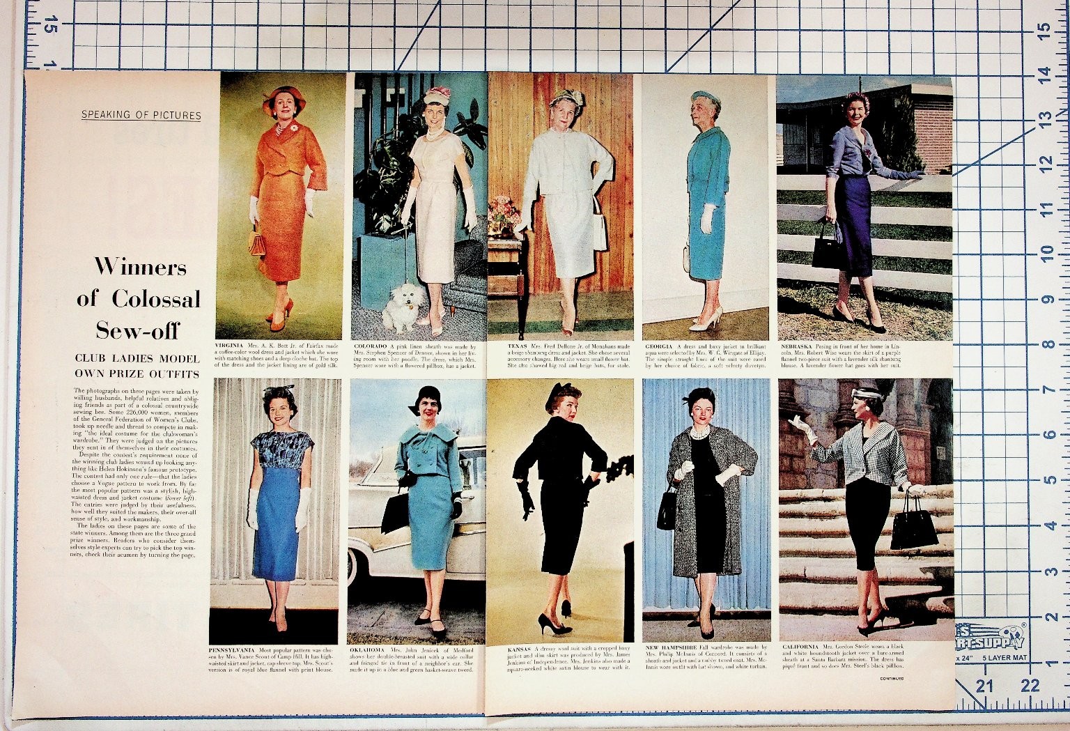 Vintage 1950s Magazine Page Colossal Sew-off Fashion Women Home Sewing Club