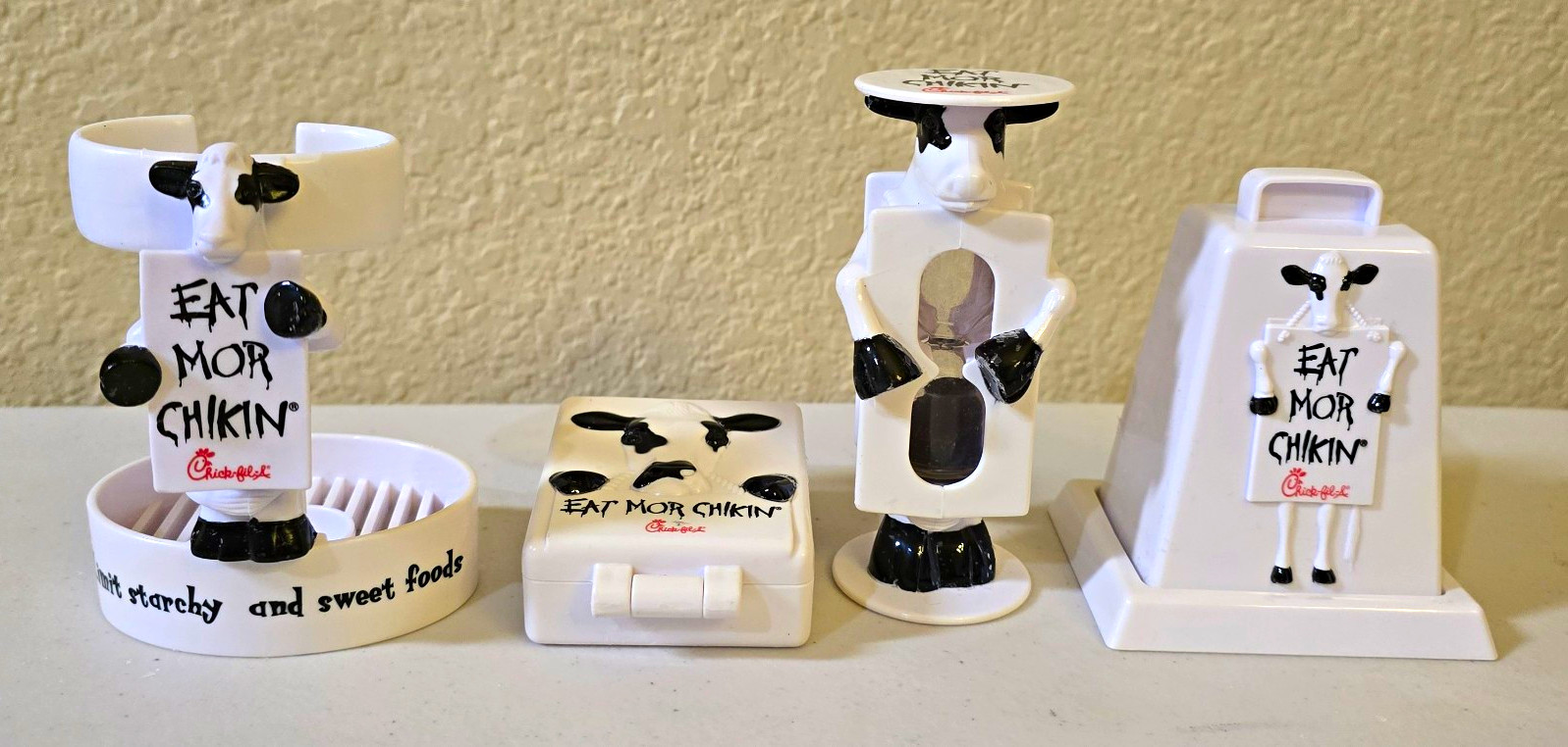 Vintage 1999 Chick-Fil-A Kids Meal Cow Toy Set of 4 - MINT Unused Deadstock