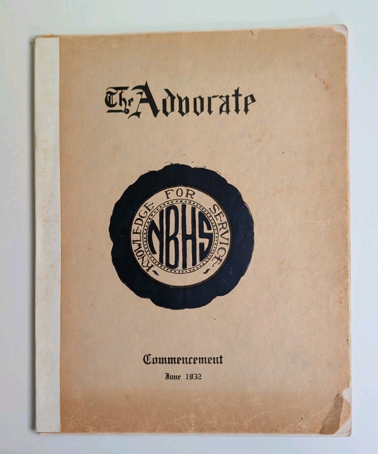 Vintage 1932 New Brunswick High School NJ Commencement Booklet The Advocate