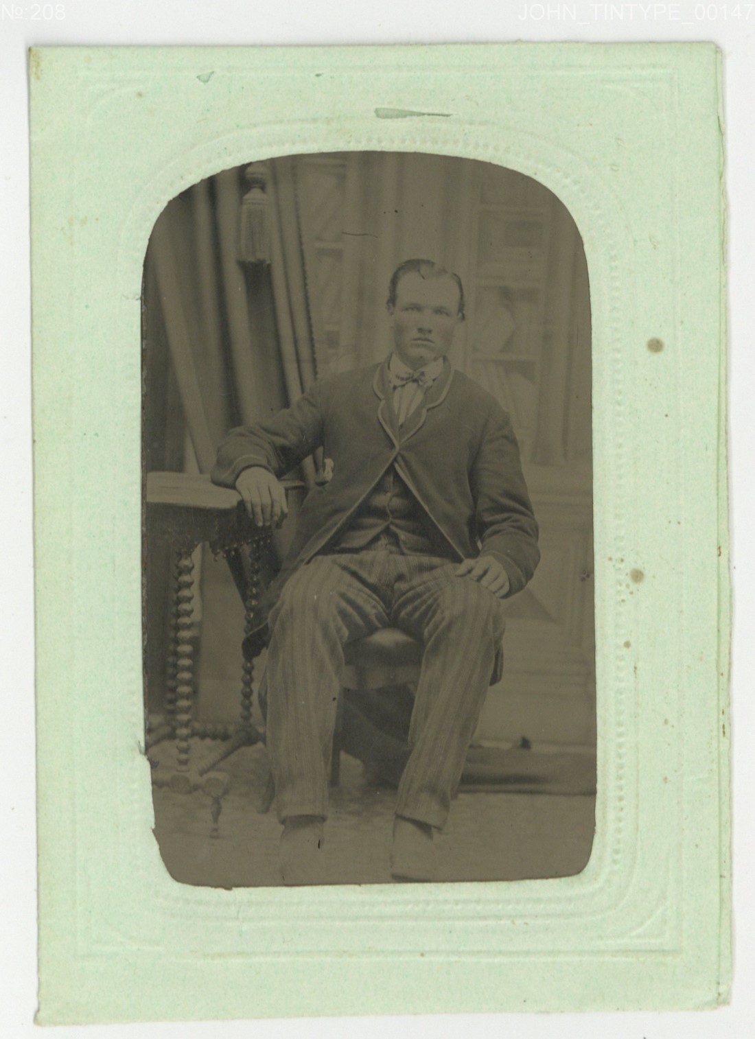 College Student Man 1870 Fraternity Preppy Ivy League Tintype Photo Q10013