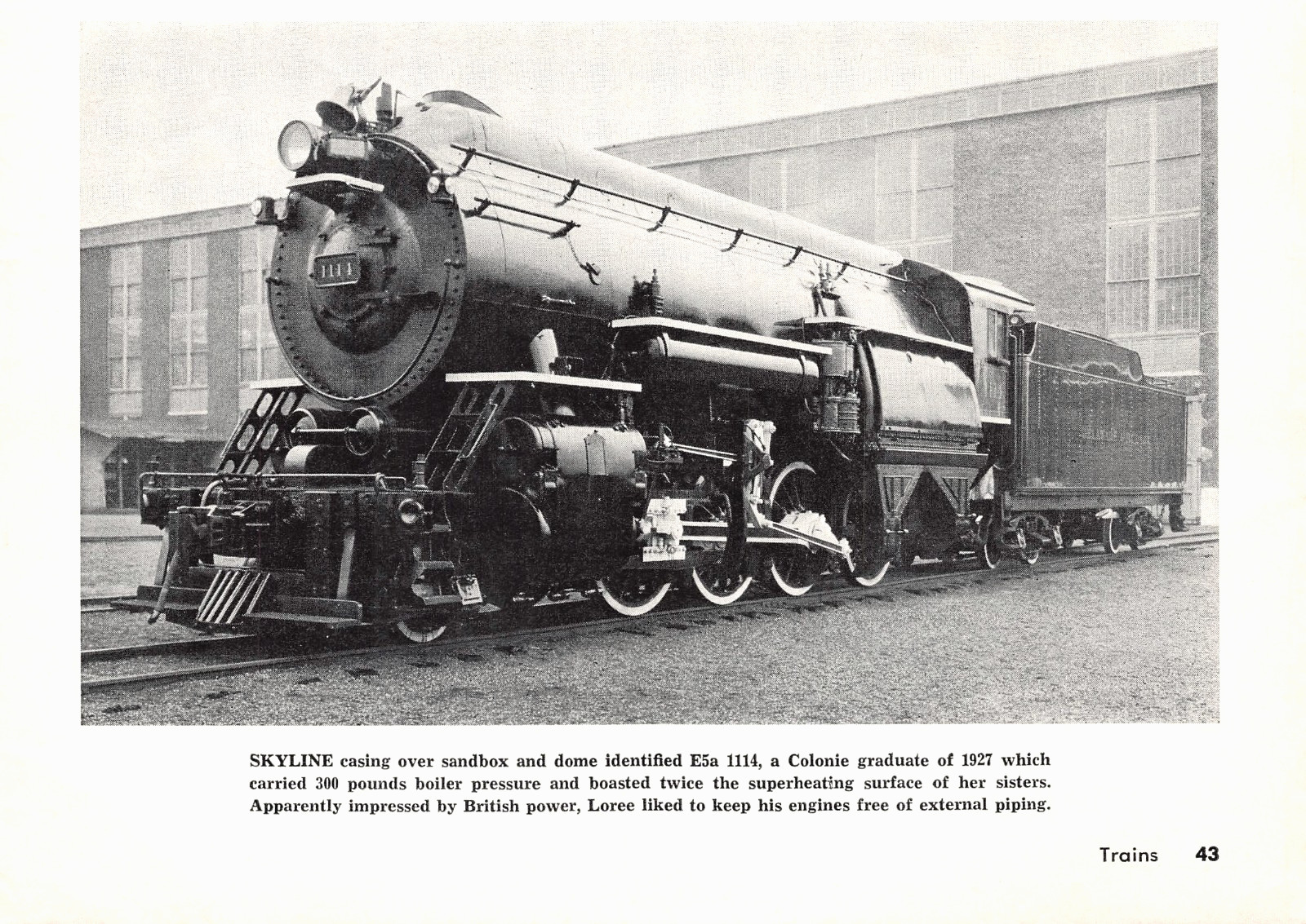 Delaware & Hudson E5a 2-8-0 1114 Skyline Casing Colonie Shop Steam Vtg Mag Image