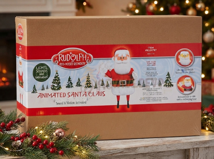 6 FT ANIMATED SANTA CLAUS FROM RUDOLPH OUTDOOR YARD DECOR