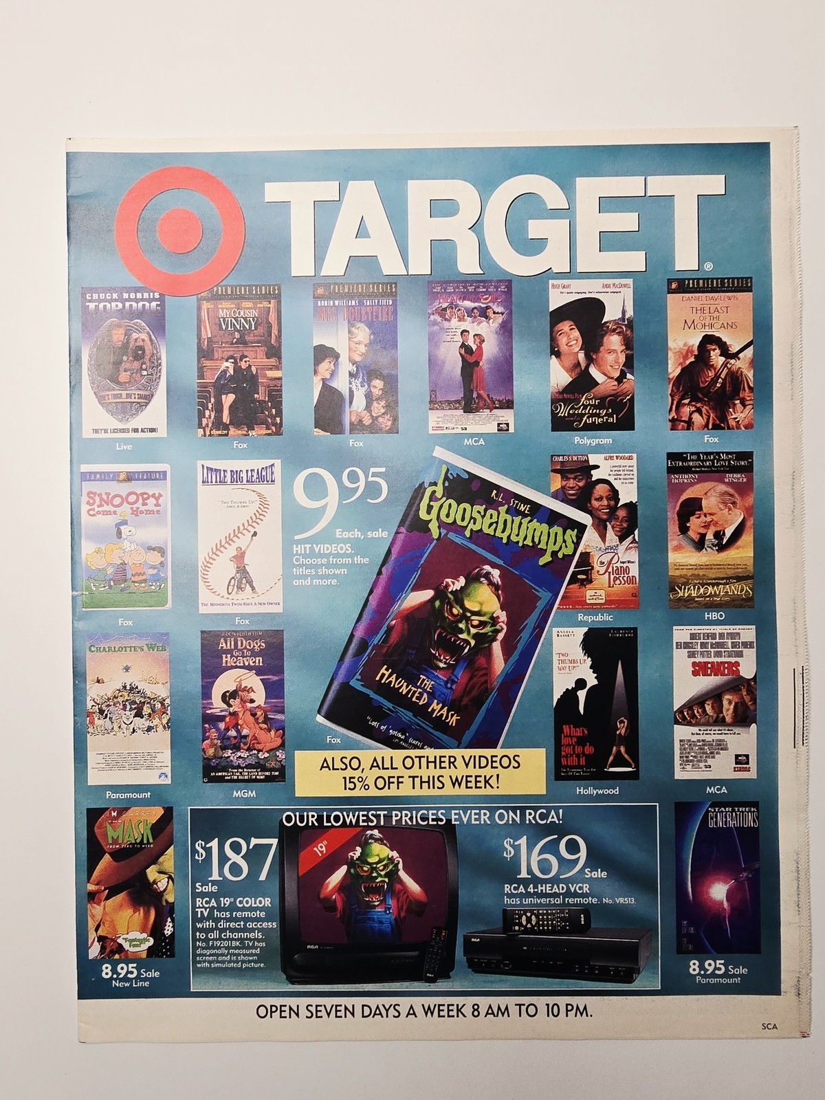 1996 Target Goosebumps Haunted Mask VHS R L Stine Horror Circular Catalog