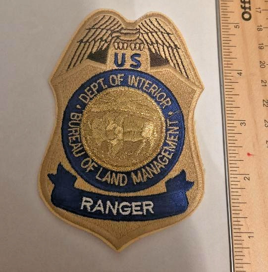 US DEPT OF INTERIOR BUREAU OF LAND MANAGEMENT RANGER POLICE PATCH