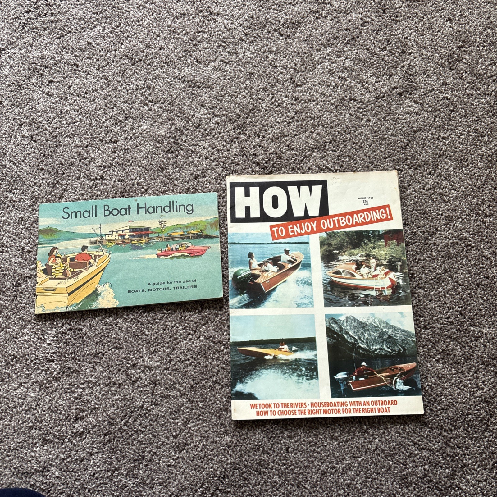 2 Pc Lot 1955 HOW TO ENJOY OUTBOARDING & Small Boat Handling Brochures Guides