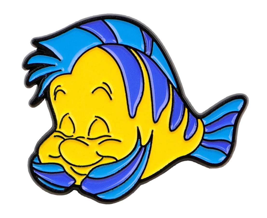 Little Mermaid Flounder Character 1.25 inch Wide Metal Enamel Pin
