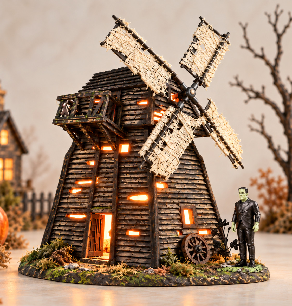 Dept 56 Frankenstein’s Monster Universal Studios Monsters Windmill NEW in Box