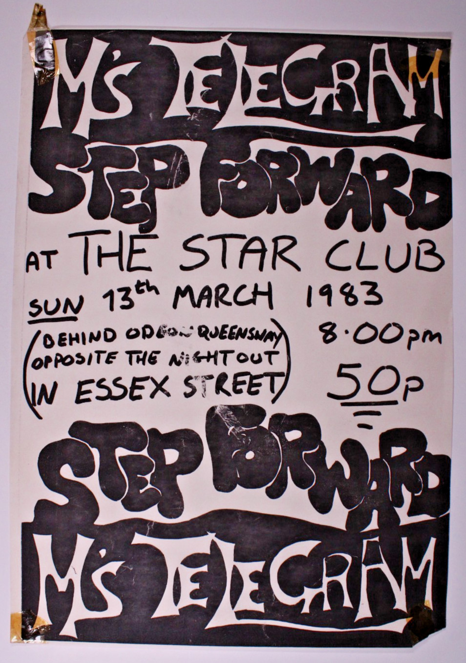 Step Forward Ms Telegram Poster Original The Star Club 13th March 1983
