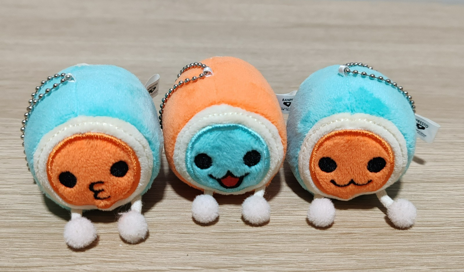 Taiko no Tatsujin Drum Plush Doll keychain Complete Set of 3 Namco Limited Japan