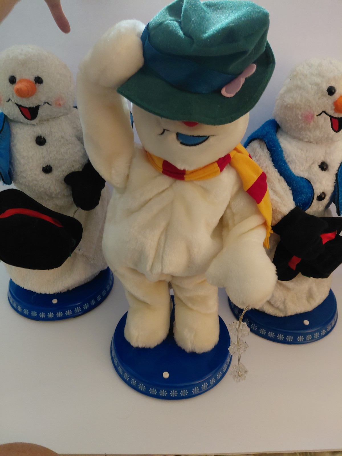 Gemmy Lot 3 Snow Miser Snowflake Spinning Snowman Frosty AS-IS Parts Or Repair
