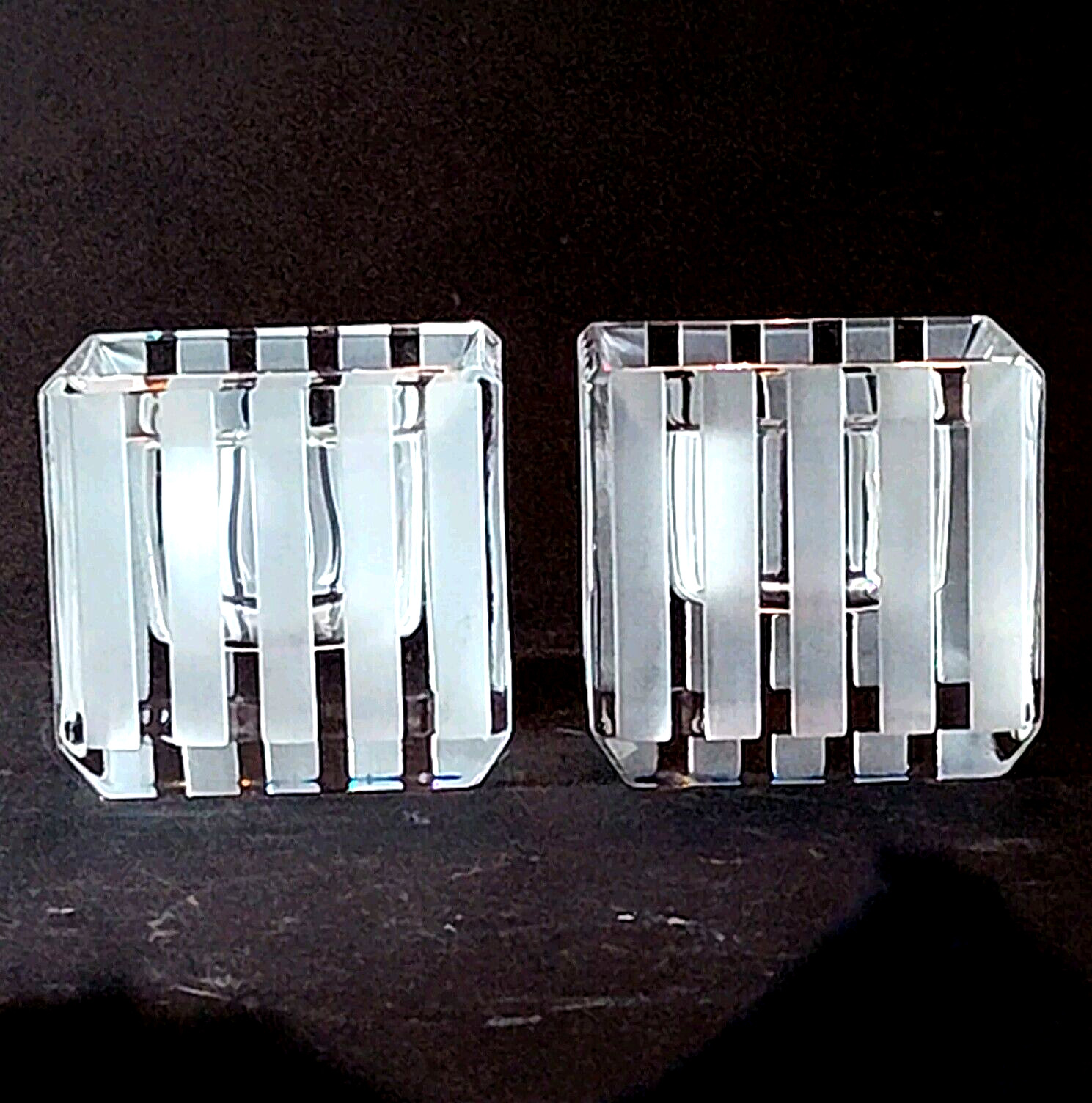VERA WANG MODERN GRAPHIC VOTIVE CANDLE HOLDERS, Crystal, 3\