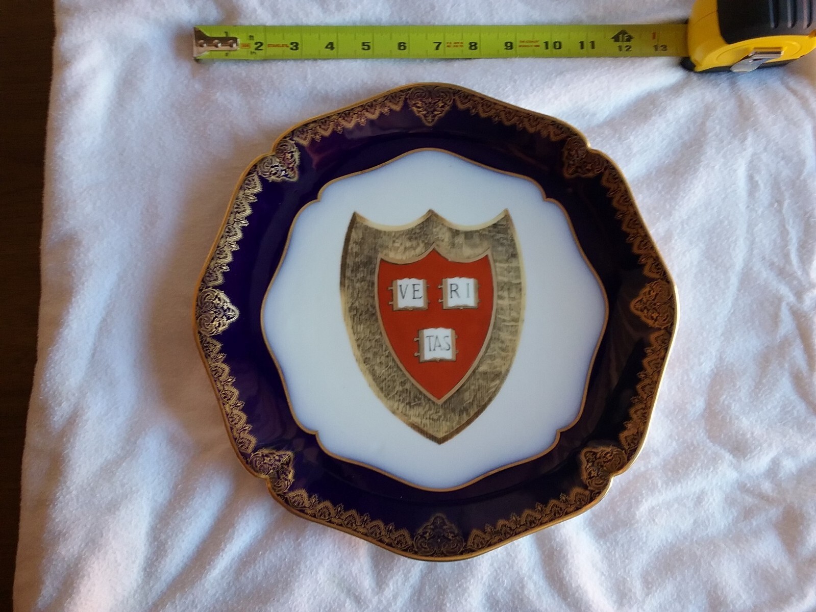 SALE Antique Harvard University Porcelain China Plate Limoges Made France 12.5\