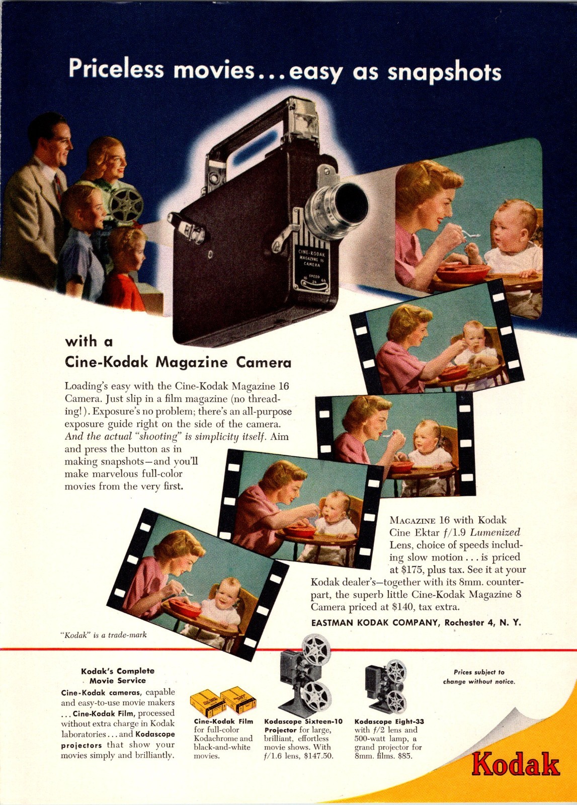 VTG 1949 Eastman Kodak Ad 