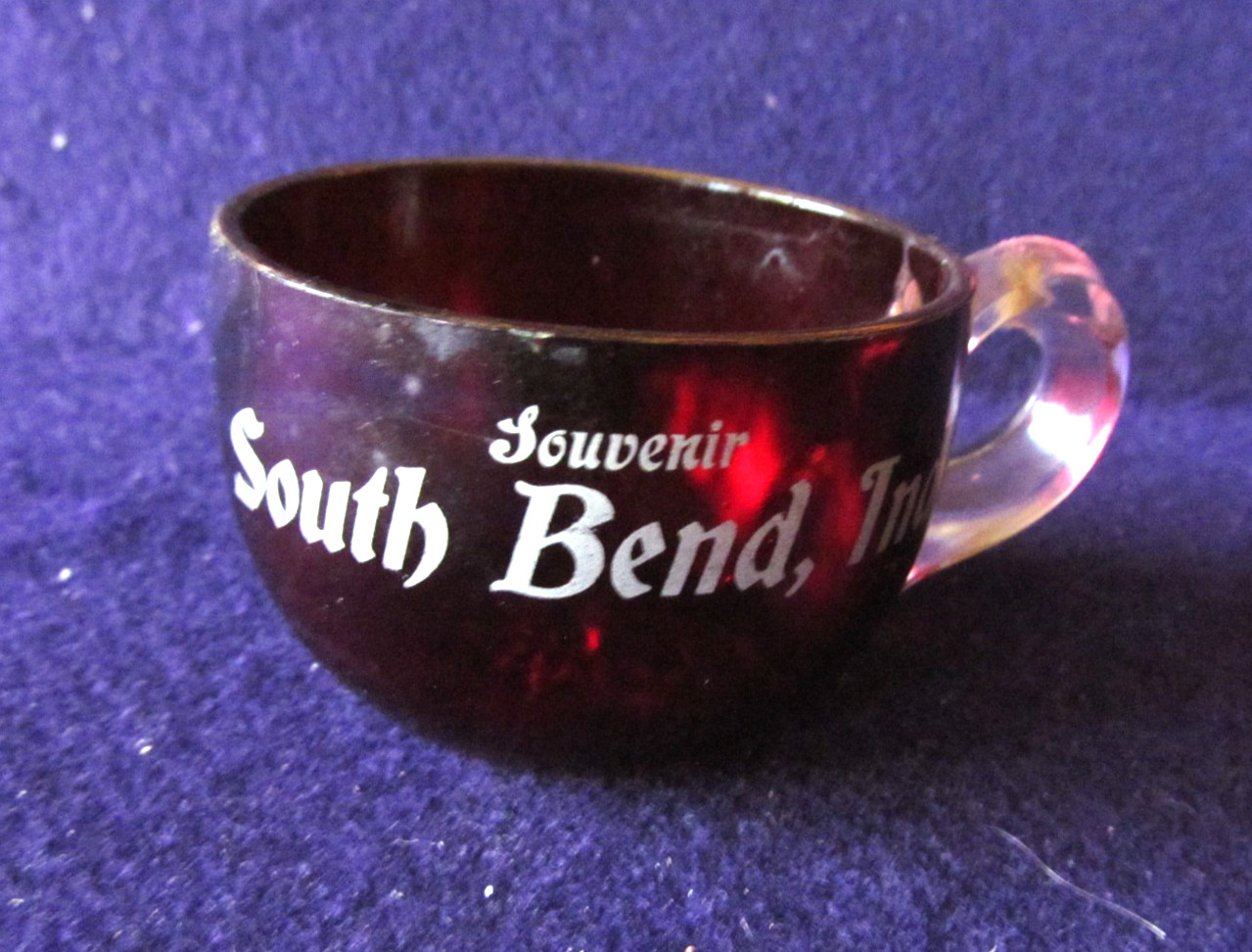 Vintage Souvenir South Bend Indiana Ruby Flash Teacup