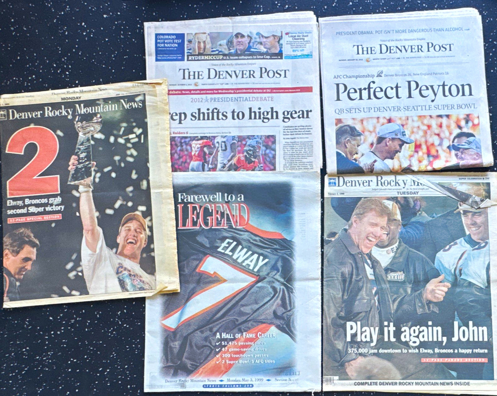 The Denver Post & Rocky Mountain News Lot of 4 Sports Headline Newspapers