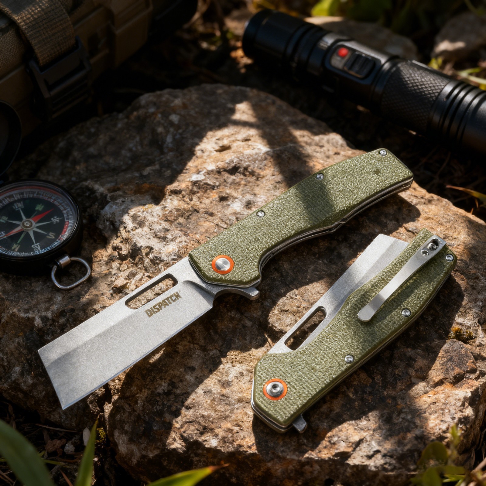 Flipper Pocket Knife with Clip, Tactical Folding Knife Micarta Handle EDC Outdoo