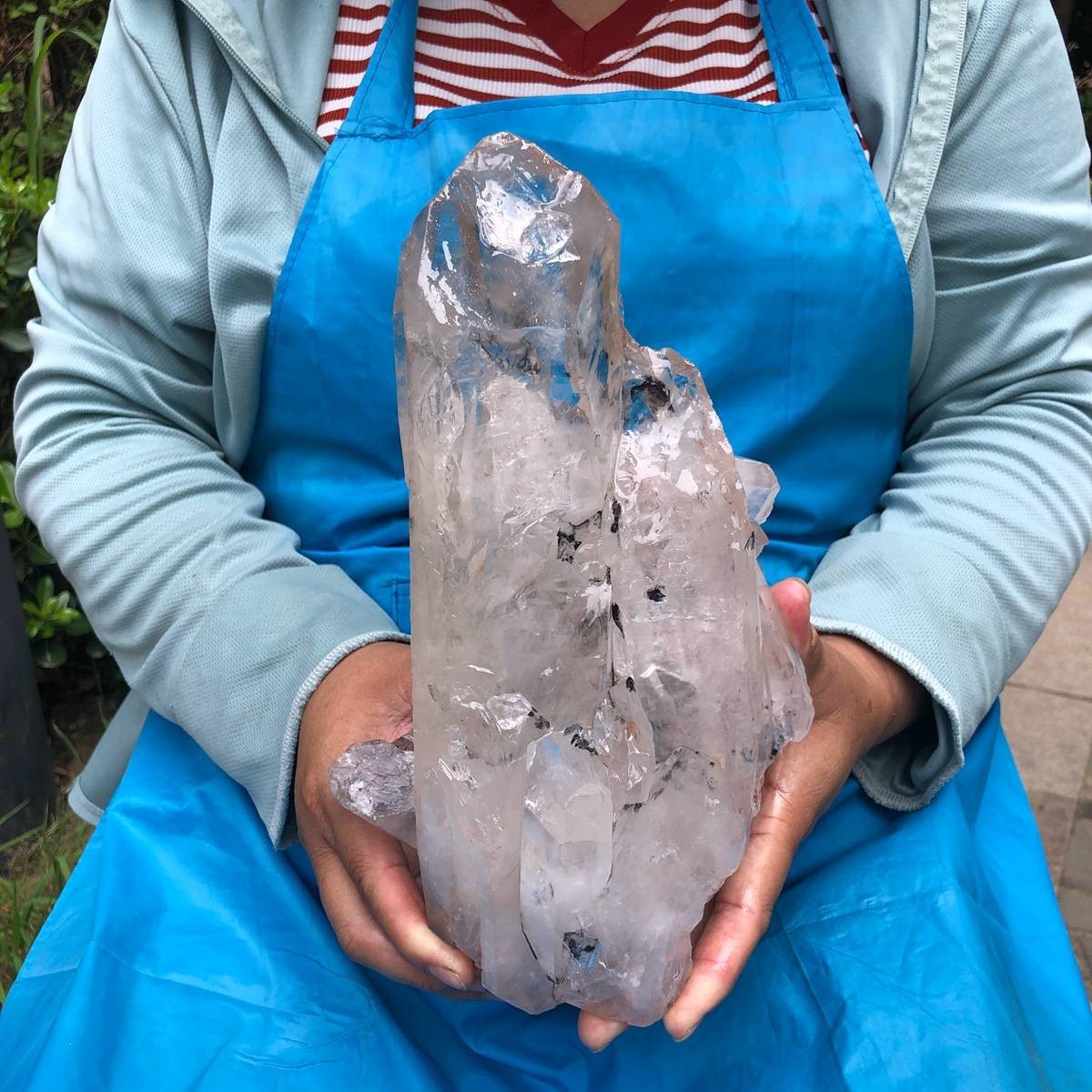 6.64LB Natural White Clear Quartz Crystal Cluster Rough Specimen Healing