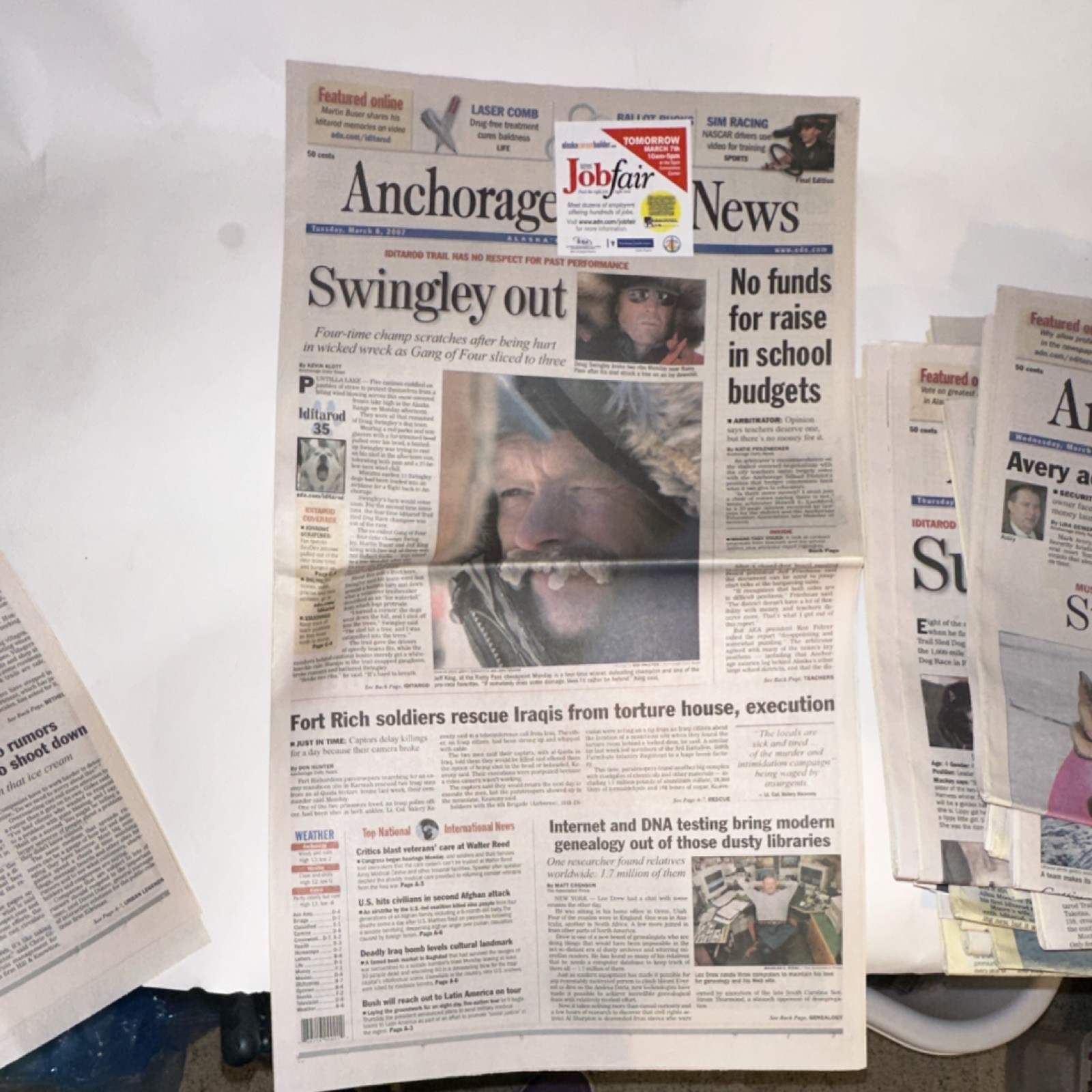 Anchorage Daily News Swingley Out Fort Rich Soldiers Newspaper March 11, 2003