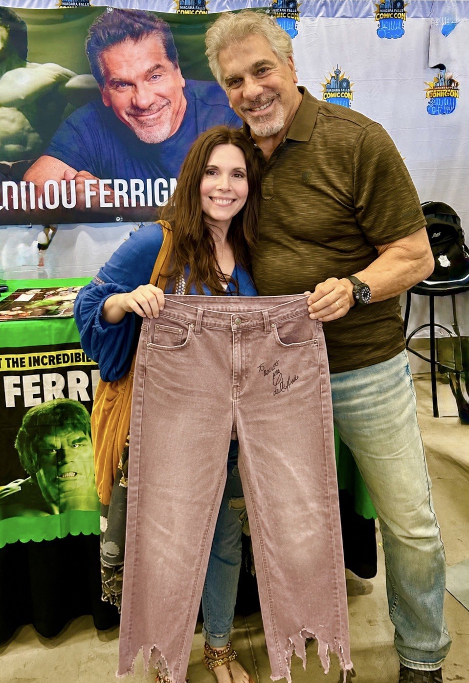 Incredibly Rare 1980s Incredible Hulk Pants Signed By Lou Ferrigno
