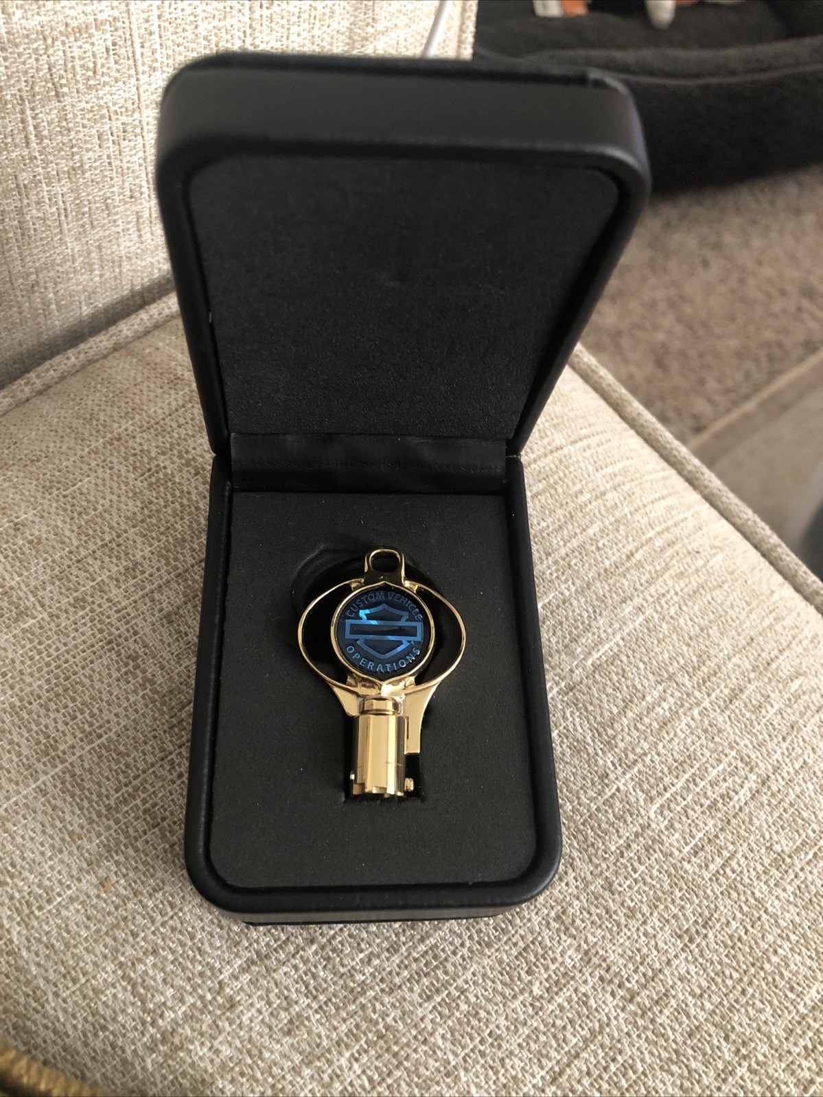 2010 Harley Davidson CVO Ultra Gold Brass Key with Case