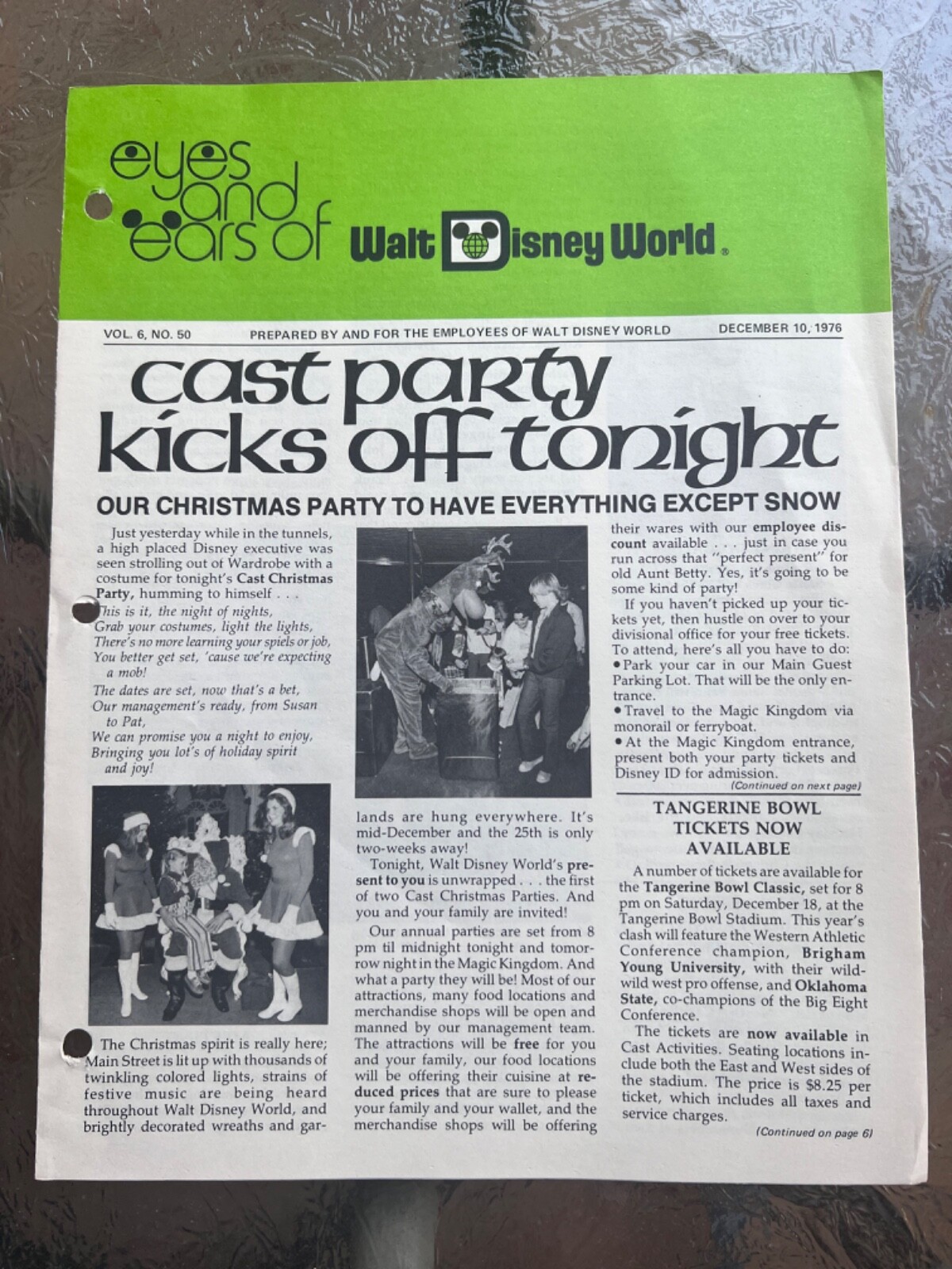 1976 Vintage Rare Disney original Document Eyes and Ears Publication. VOL.6 #50