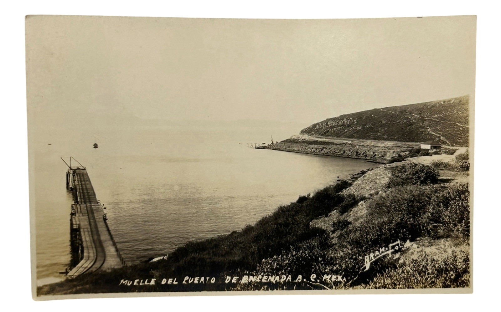 RPPC Postcard Ensenada Mexico Muelle del Puerto Pier Dock Bram Fot