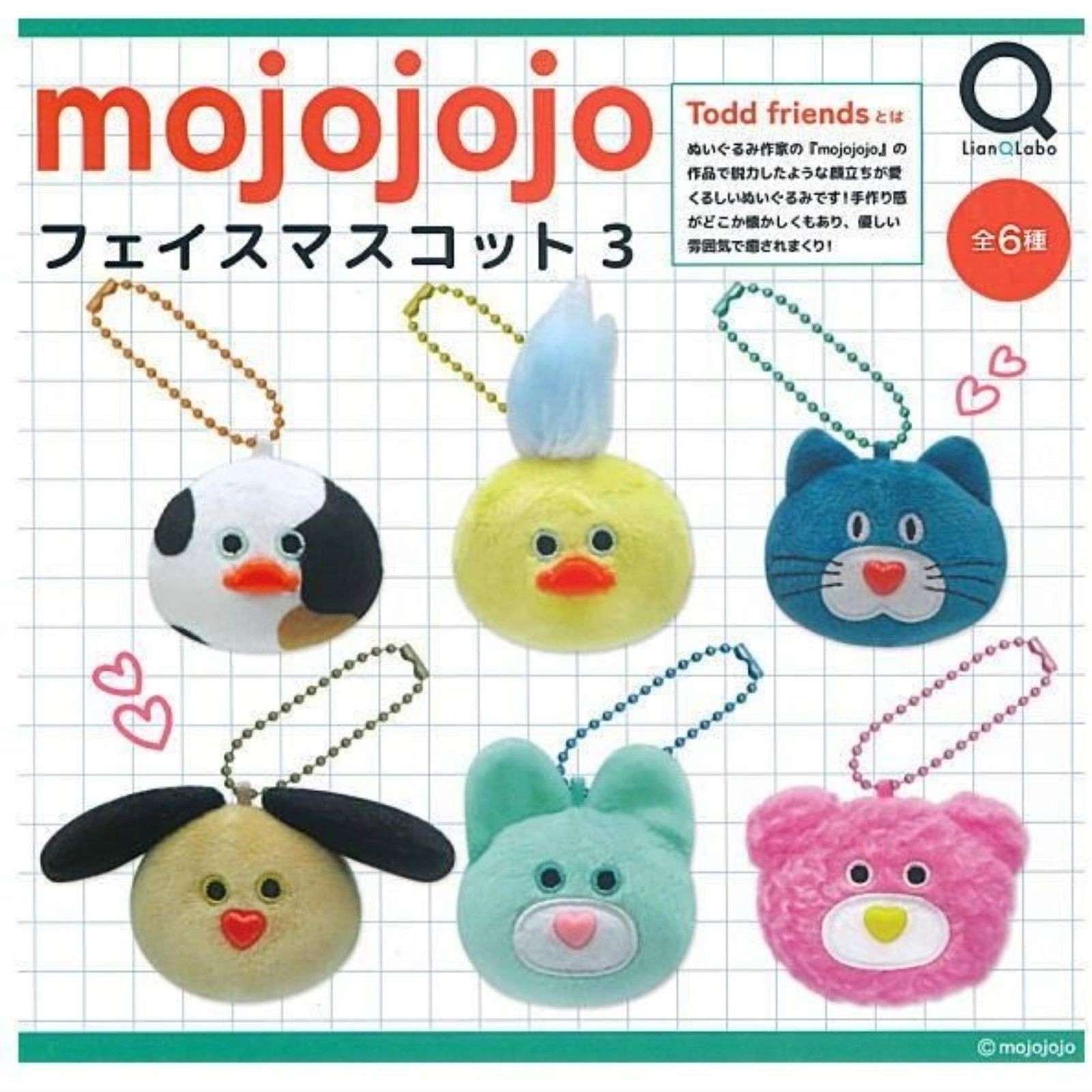 mojojojo Face Mascot 3 complete set 6 Capsule Toy NEW