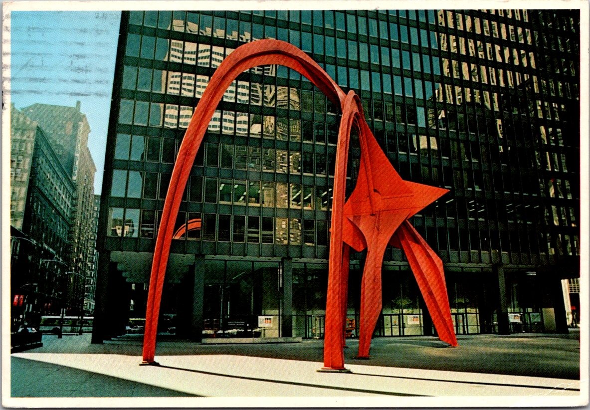 Chicago Illinois Calder Stabile Sculpture Continental Postcard A648